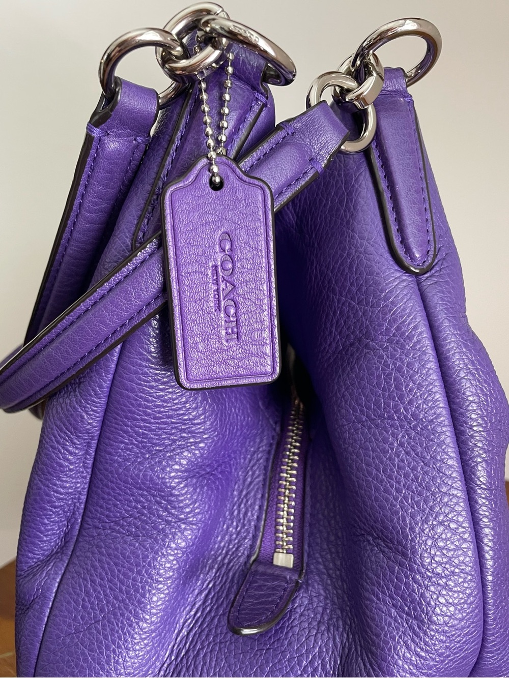 Coach Madison Phoebe Violet Purple Leather Shoulder Bag - Picture 4 of 16